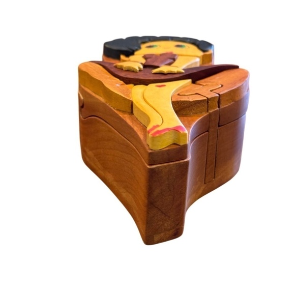 Betty Boop Intarsia Puzzle Box Vintage 1990s - Picture 3 of 9